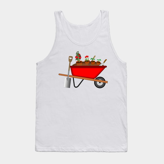 Red Wheelbarrow Tank Top by NiftyGaloot